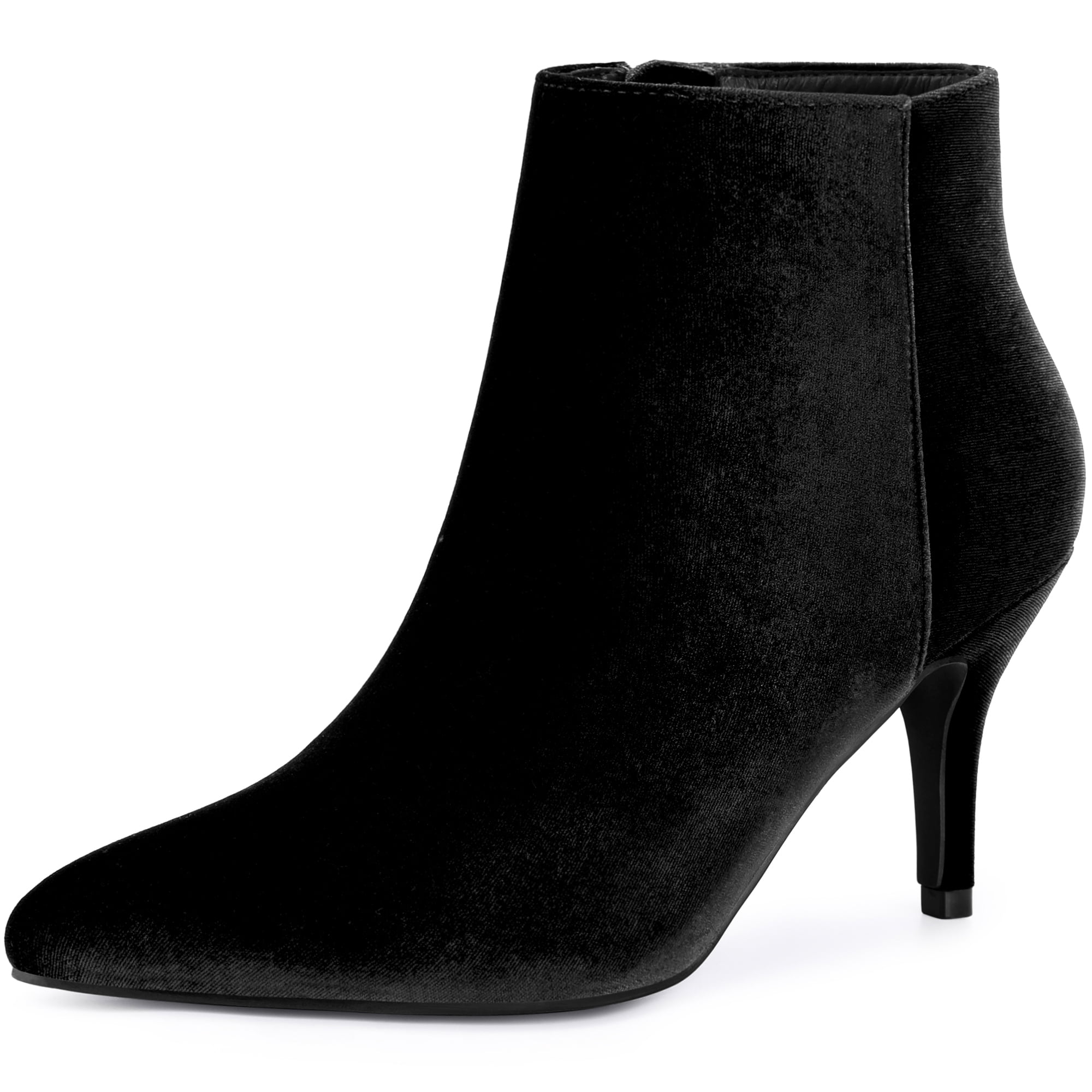 DARING DIVA Women's Pointy Toe Stiletto Heels Ankle Boots Black US 8