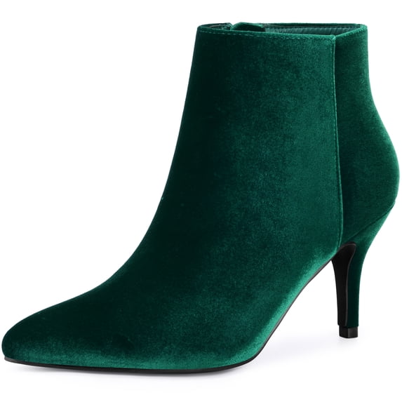 DARING DIVA Women's Pointy Toe Stiletto Heels Ankle Boots Green US 7