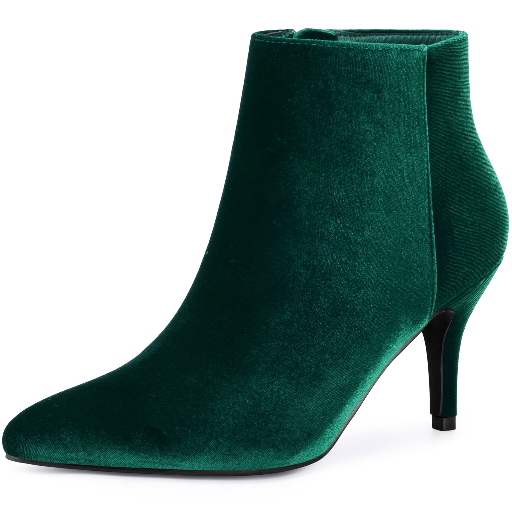 DARING DIVA Women's Pointy Toe Stiletto Heels Ankle Boots Green US 8