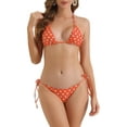thumbnail image 1 of DARING DIVA Women's Polka Dots Halter Bikini Sets X-Small Orange, 1 of 6