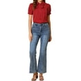 thumbnail image 1 of DARING DIVA Women's Polka Dots Tie Bow Chiffon Blouse XS Red-Dots, 1 of 7