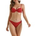 thumbnail image 1 of DARING DIVA Women's Push Up Underwire Ruched Swimsuit 2 Pieces S Red, 1 of 6