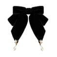 thumbnail image 1 of DARING DIVA Women's Retro Velvet Ribbon Pre-Tied Bow Tie Black, 1 of 5