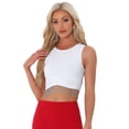 thumbnail image 1 of DARING DIVA Women's Rhinestone Fringe Tassel Trim Racerback Tank Top L White, 1 of 6
