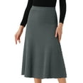 thumbnail image 1 of DARING DIVA Women's A-Line Skirts Stretchy Sweater Midi Skirt M Dark Gray, 1 of 8