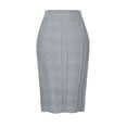 thumbnail image 1 of DARING DIVA Women's Ribbed Knit Elastic High Waist Sweater Midi Skirt XL Grey, 1 of 7