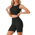 thumbnail image 1 of DARING DIVA Women's Ribbed Knit Tank Top and Biker Shorts Lounge Set Black L, 1 of 6
