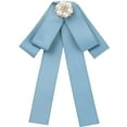 thumbnail image 1 of DARING DIVA Women's Ribbon Bow Rhinestone Pre-Tied Bow Ties Light Blue, 1 of 5