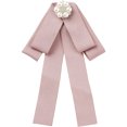 thumbnail image 1 of DARING DIVA Women's Ribbon Bow Rhinestone Pre-Tied Bow Ties Pink, 1 of 5