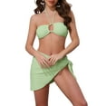 thumbnail image 1 of DARING DIVA Women's Rope Circle Halter Ribbed Bikini Set X-Large Light Green, 1 of 6