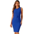 thumbnail image 1 of DARING DIVA Women's Round Neck Bodycon Sheath Sleeveless Work Dresses XL Blue, 1 of 5