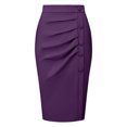 thumbnail image 1 of DARING DIVA Women's Ruched Bodycon Midi Pencil Skirt XL Purple, 1 of 7