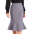 thumbnail image 1 of DARING DIVA Women's Ruffle Hem Pencil Skirt High Waist Midi Skirts XL Light Purple, 1 of 6