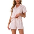 thumbnail image 1 of DARING DIVA Women's Satin Top and Shorts Pajama Set S Pinks, 1 of 6