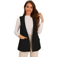 thumbnail image 1 of DARING DIVA Women's Shawl Collar Open Front Work Office Suit Vest Jacket M Black, 1 of 6