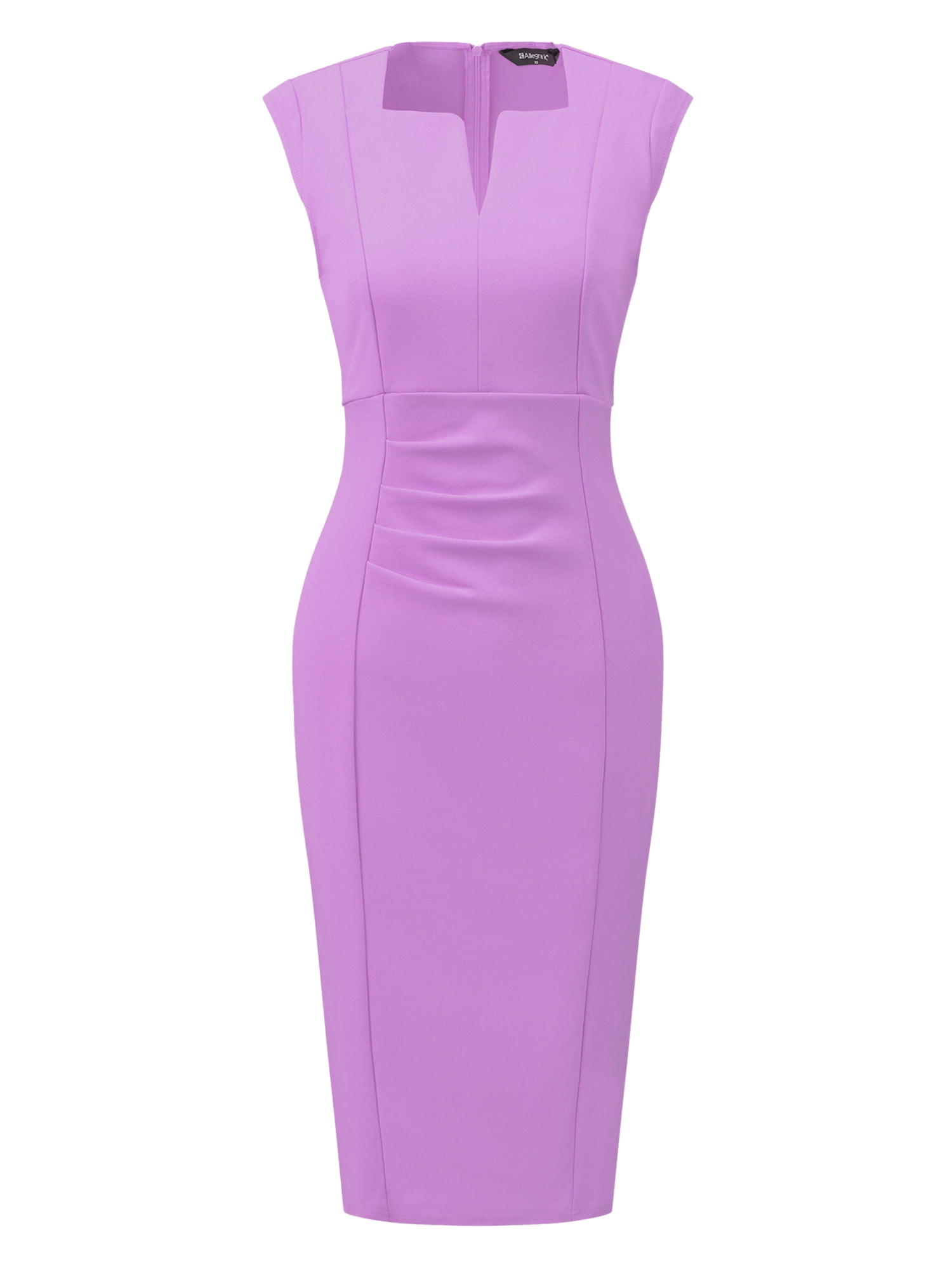 DARING DIVA Women's Sheath Pencil Work Sleeveless Professional Dress L Light Purple