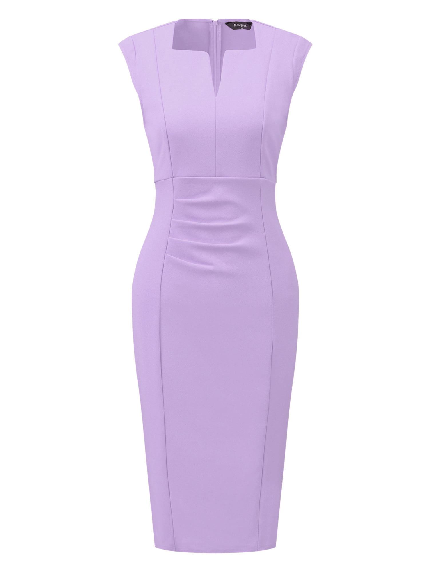 DARING DIVA Women's Sheath Pencil Work Sleeveless Professional Dress L Taro Purple