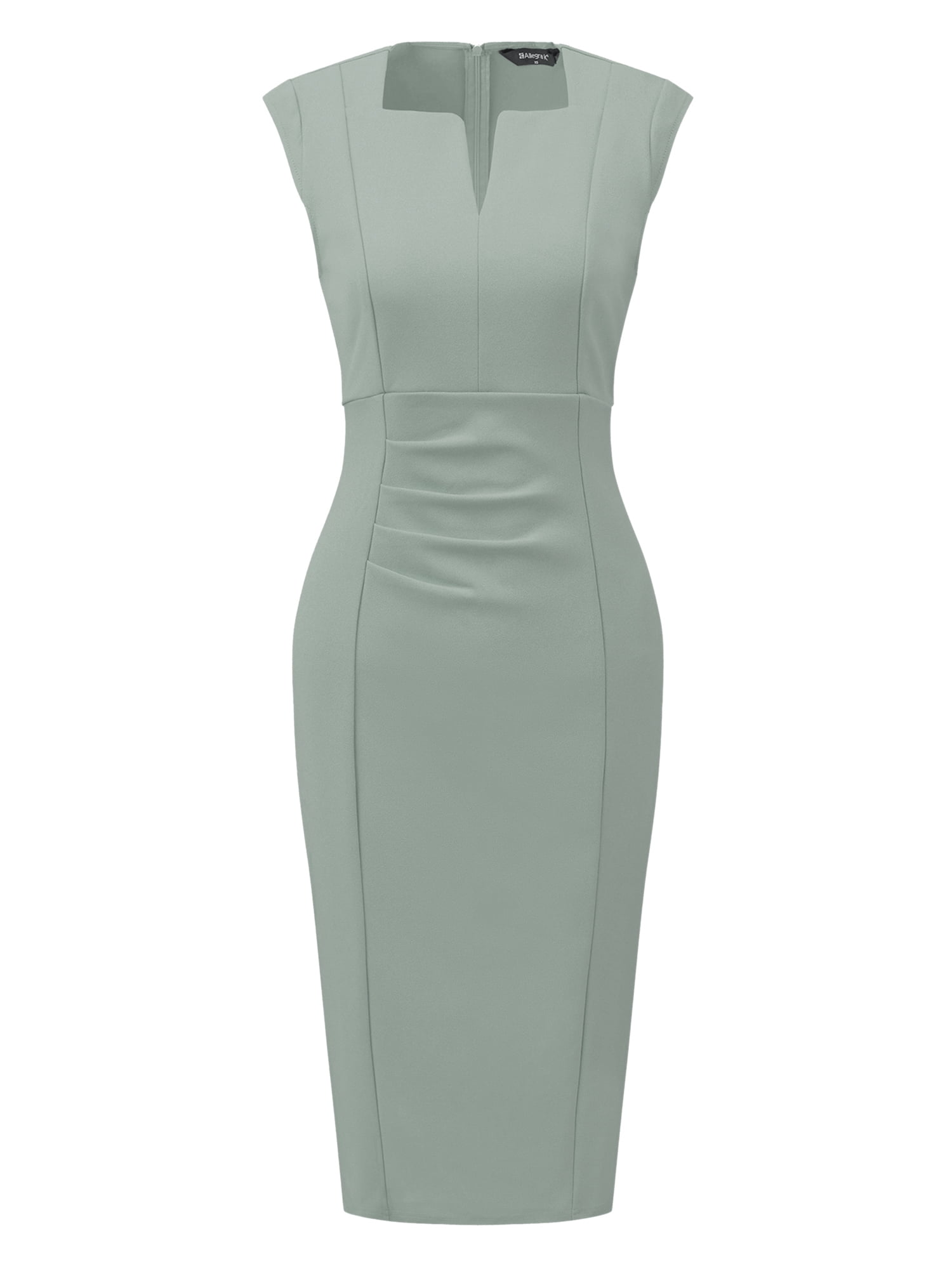 DARING DIVA Women's Sheath Pencil Work Sleeveless Professional Dress M Light Green
