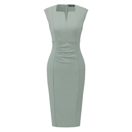 DARING DIVA Women's Sheath Pencil Work Sleeveless Professional Dress XL Light Green