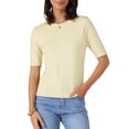 thumbnail image 1 of DARING DIVA Women's Short Sleeve Basic Lightweight Stretchy T-Shirt XS Beige, 1 of 6