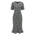 thumbnail image 1 of DARING DIVA Women's Short Sleeve Elegant Wedding Bodycon Fishtail Dress S Black, 1 of 7