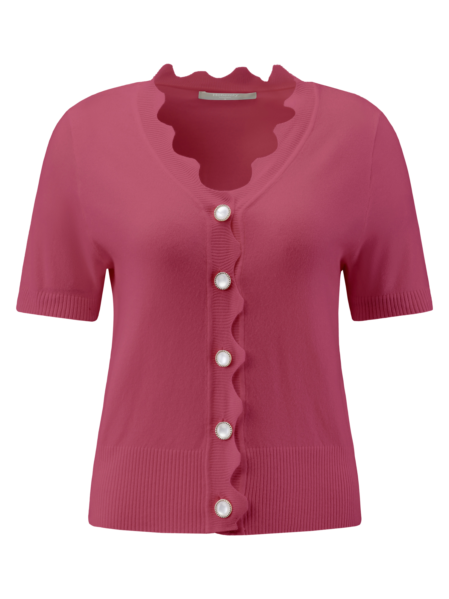 DARING DIVA Women's Short Sleeve Knit Ribbed Cropped Sweater Top 2XL Fushcia