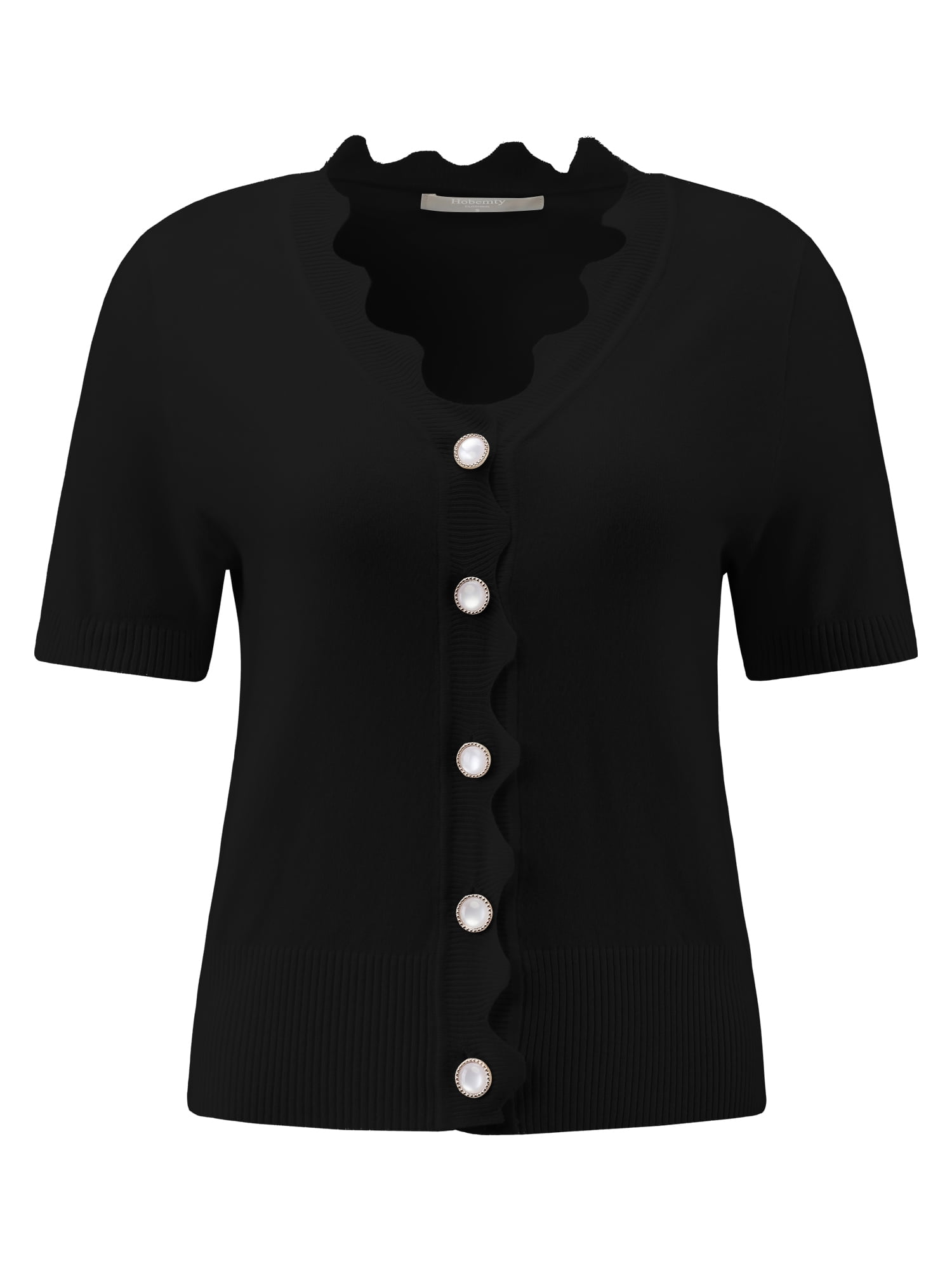DARING DIVA Women's Short Sleeve Knit Ribbed Cropped Sweater Top S Black