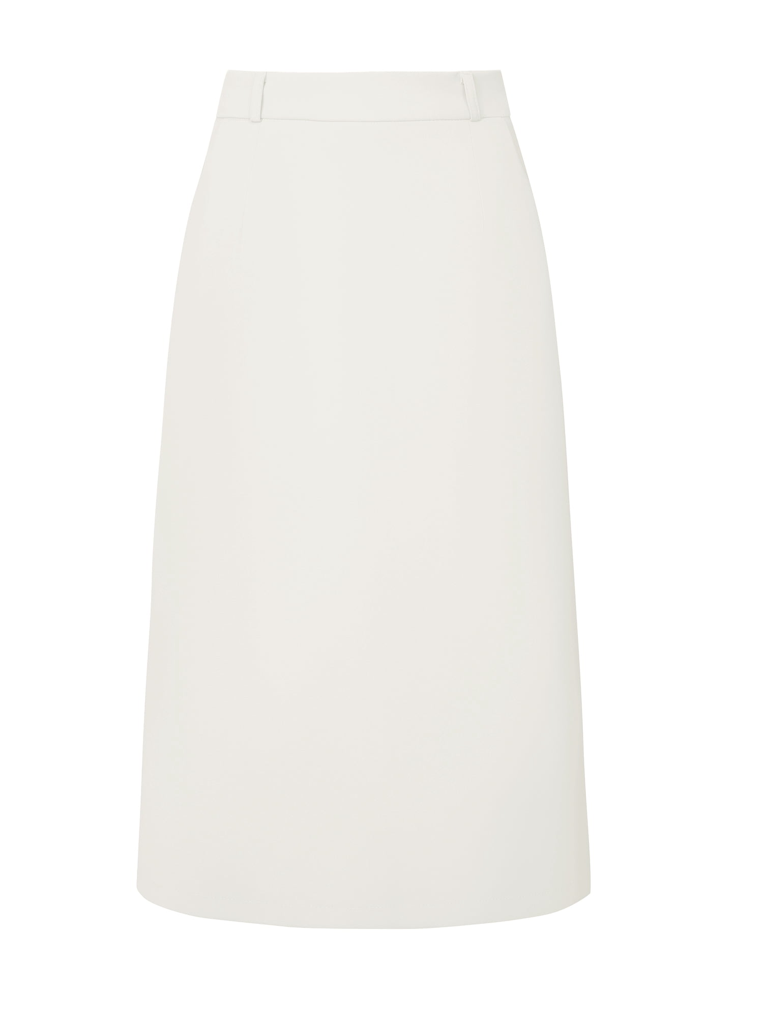 DARING DIVA Women's Side Pockets Pencil Skirt with High Waist and Split Back L Cream White