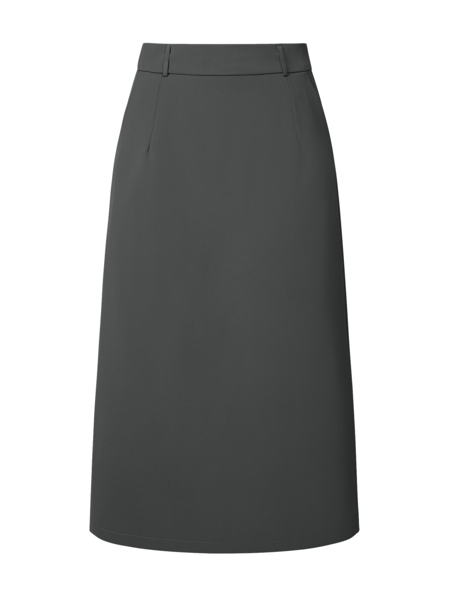DARING DIVA Women's Side Pockets Pencil Skirt with High Waist and Split Back XL Grey