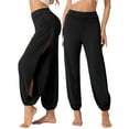 thumbnail image 1 of DARING DIVA Women's Side Slit Yoga Harem Pants XS Black, 1 of 5