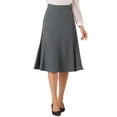 thumbnail image 1 of DARING DIVA Women's Side Zipper Flared Flowy A Line Midi Skirts M Dark Grey, 1 of 5