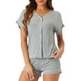 thumbnail image 1 of DARING DIVA Women's Sleepwear Soft Modal Lounge Pajama Set Light Gray S, 1 of 6