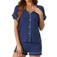 thumbnail image 1 of DARING DIVA Women's Sleepwear Soft Modal Lounge Pajama Set Navy Blue XL, 1 of 6