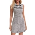 thumbnail image 1 of DARING DIVA Women's Sleeveless Collared Button Down Short Jean Dress L Gray, 1 of 7