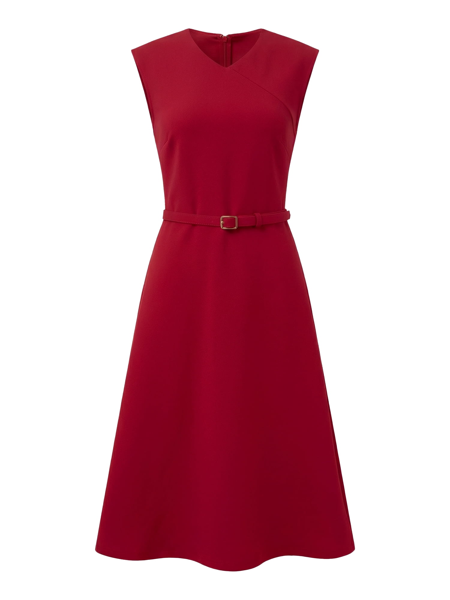DARING DIVA Women's Sleeveless Dress V Neck Cocktail Party A Line Dresses 2XL Red