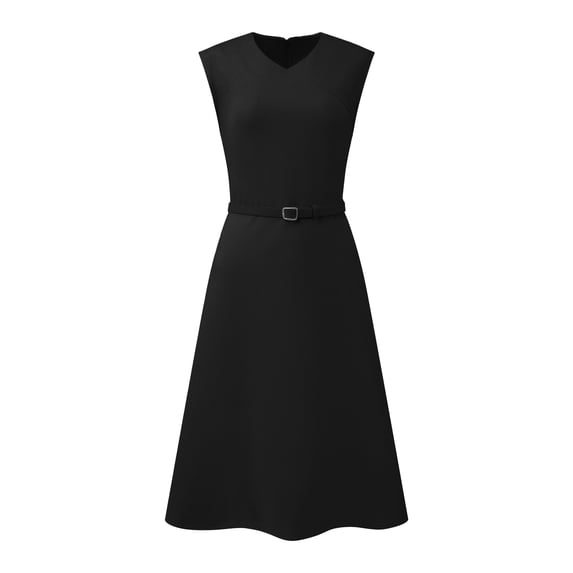 DARING DIVA Women's Sleeveless Dress V Neck Cocktail Party A Line Dresses L Black