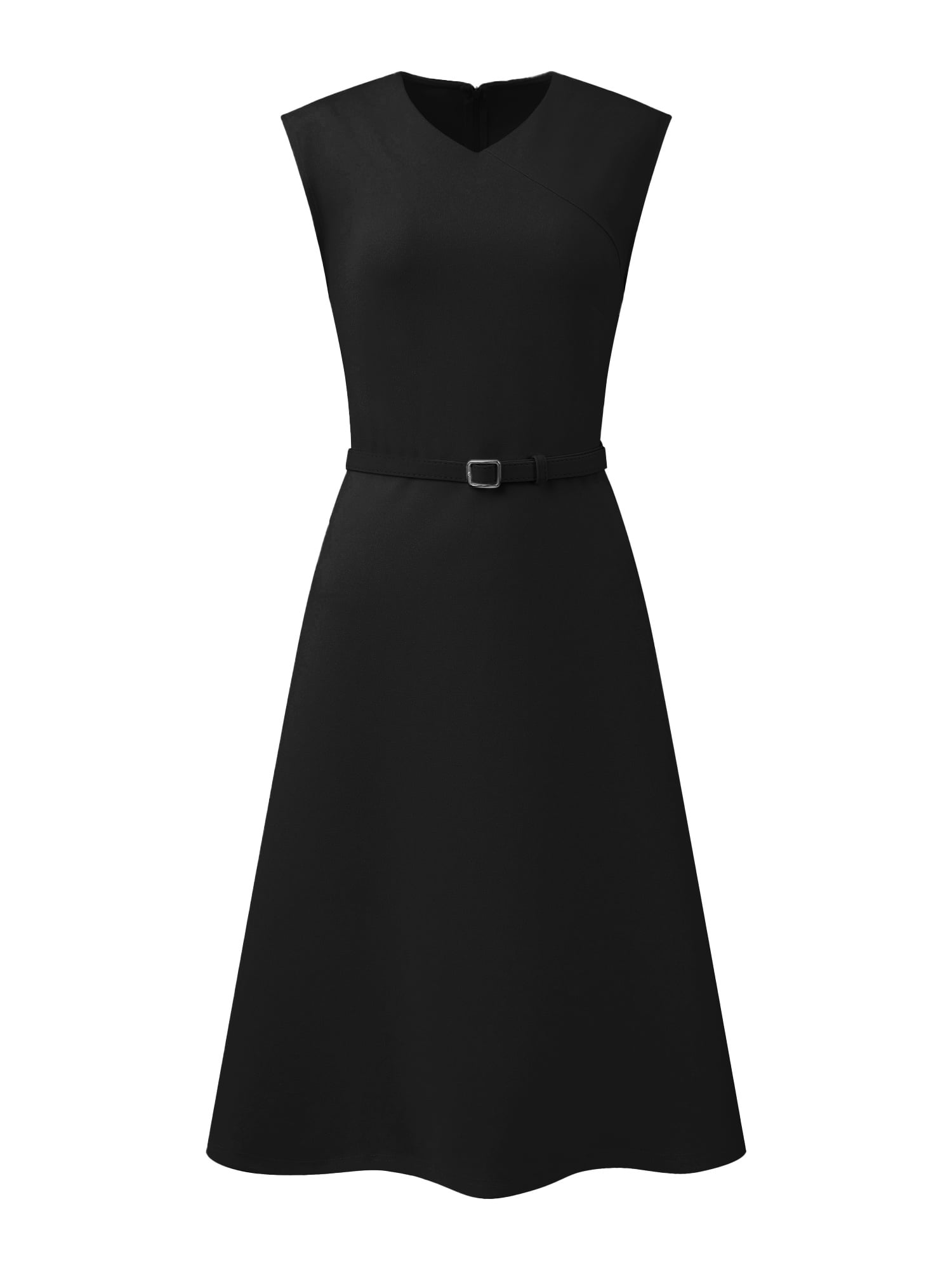 DARING DIVA Women's Sleeveless Dress V Neck Cocktail Party A Line Dresses S Black