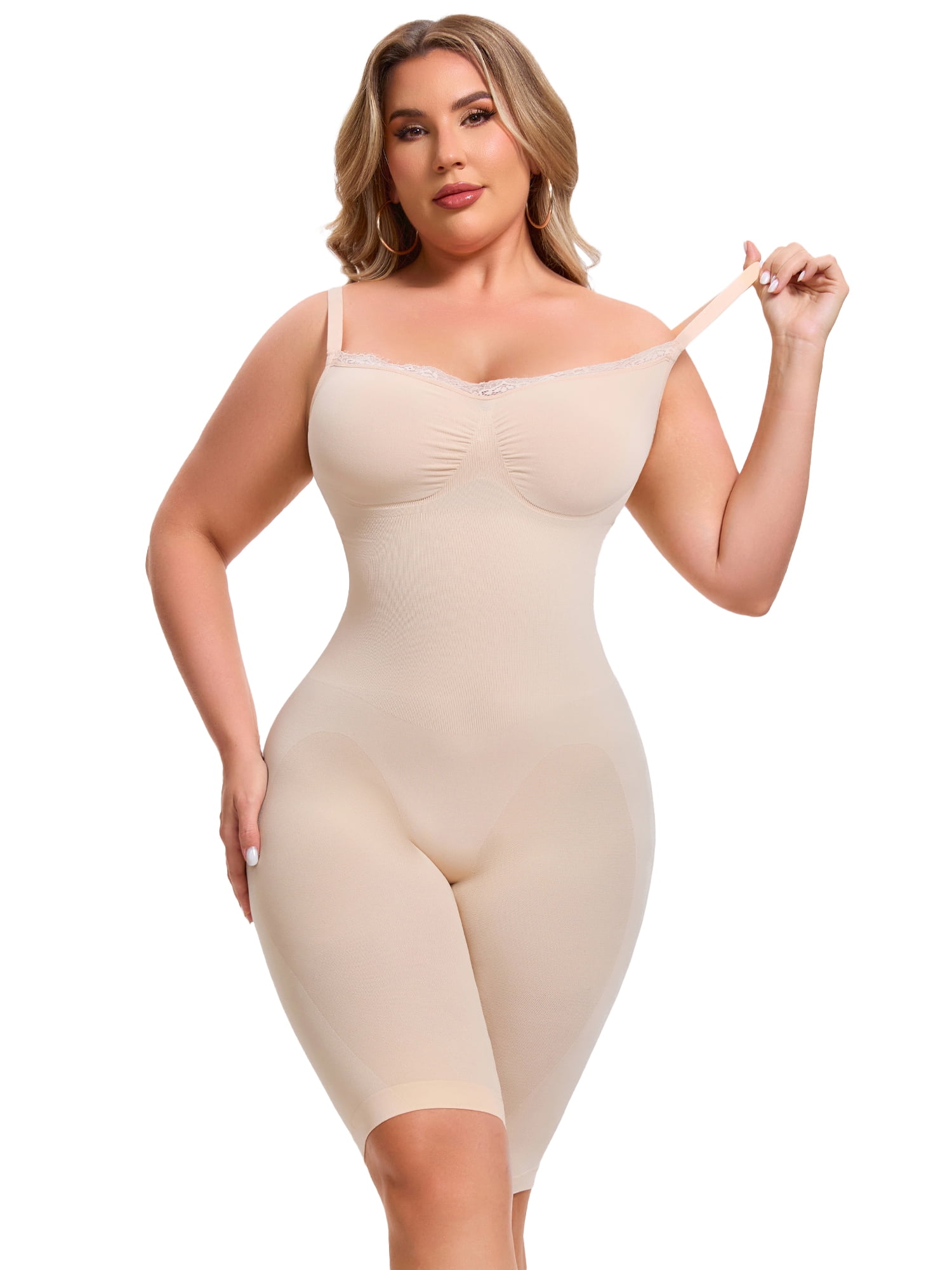 DARING DIVA Women's Sleeveless Shapewear Bodysuits Tummy Control Bodyshaper 2XL Beige