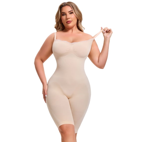 DARING DIVA Women's Sleeveless Shapewear Bodysuits Tummy Control Bodyshaper 2XL Beige