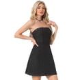 thumbnail image 1 of DARING DIVA Women's Sleeveless Stapless Denim Dress Mini Dress L Black, 1 of 6