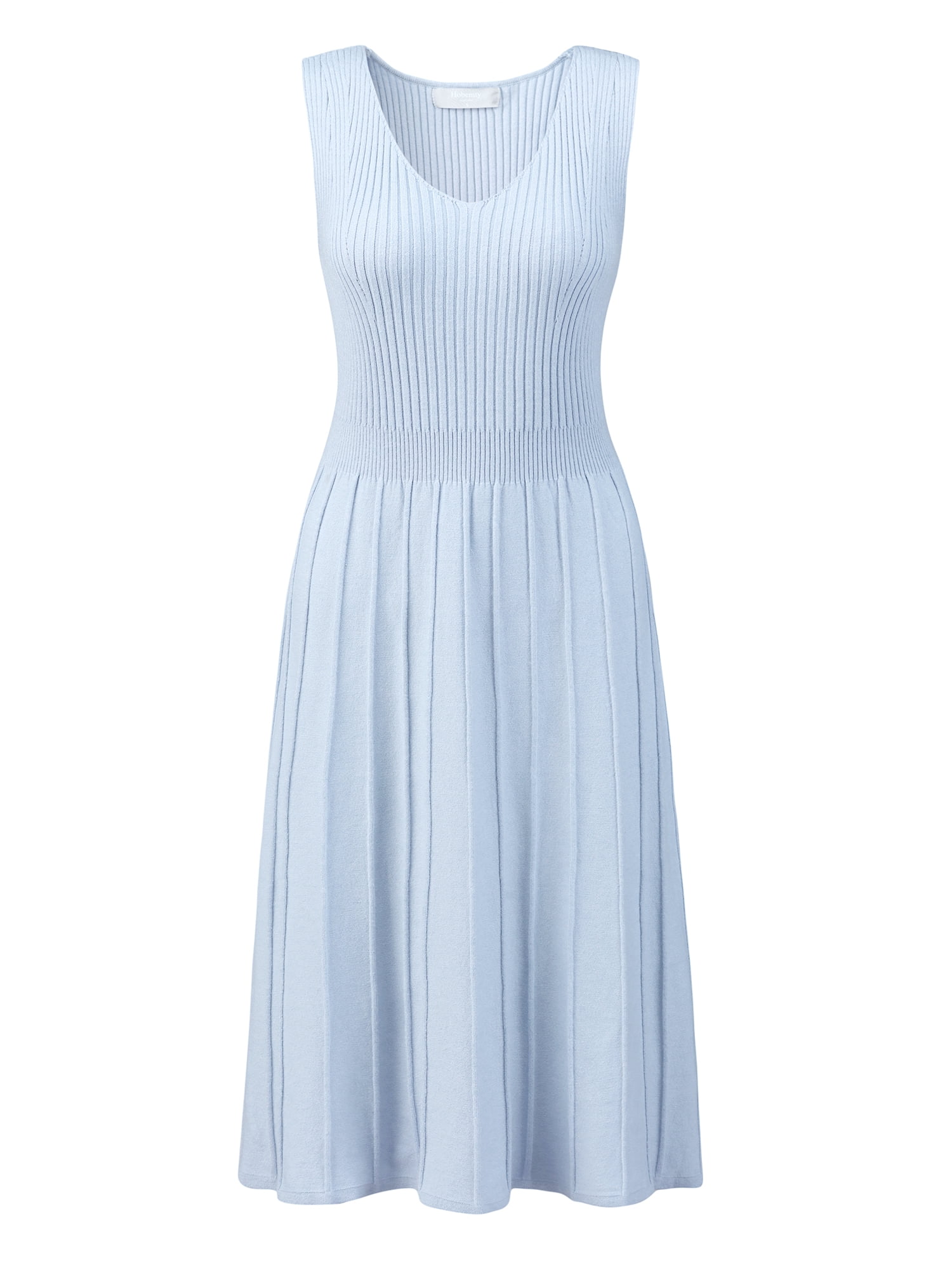 DARING DIVA Women's Sleeveless V Neck Elegant A Line Midi Dresses S Blue