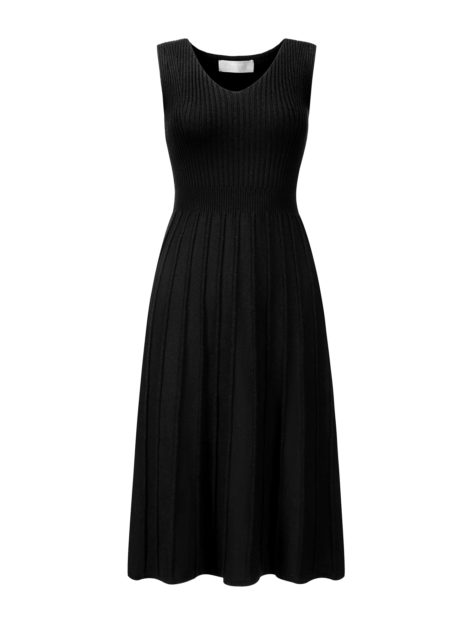DARING DIVA Women's Sleeveless V Neck Elegant A Line Midi Dresses XL Black