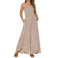 thumbnail image 1 of DARING DIVA Women's Sleeveless Wide Leg Jumpsuits with Pockets M Brown, 1 of 8