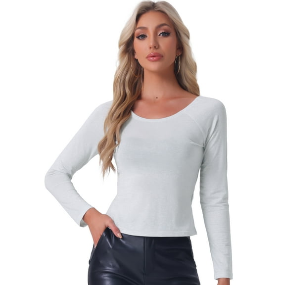 DARING DIVA Women's Slim Fit Glitter Round Neck Crop Top L Silver