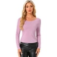 thumbnail image 1 of DARING DIVA Women's Slim Fit Glitter Round Neck Crop Top XS Pink, 1 of 6