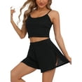 thumbnail image 1 of DARING DIVA Women's Soft Round Neck Spaghetti Strap Pajama Set S Black, 1 of 6