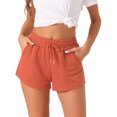 thumbnail image 1 of DARING DIVA Women's Soft Stretch Drawstring Lounge Shorts with Pockets M Orange Red, 1 of 7
