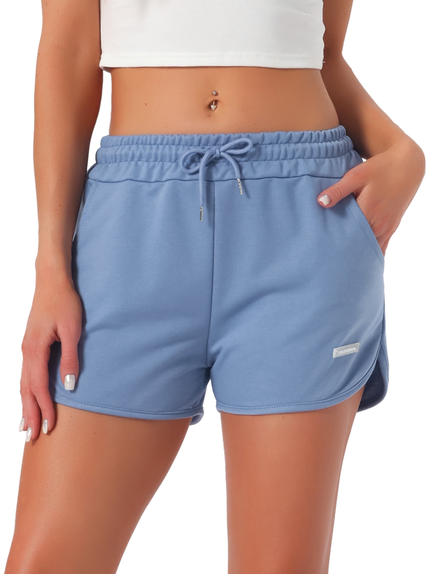DARING DIVA Women's Soft Stretchy Comfy High Elastic Lounge Sport Shorts XL Blue