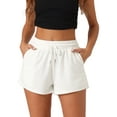 thumbnail image 1 of DARING DIVA Women's Soft Stretchy Drawstring Lounge Shorts XS White, 1 of 7