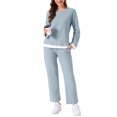 thumbnail image 1 of DARING DIVA Women's Soft Waffle Cotton Pajamas Long Sleeve with Pants Set M Blue, 1 of 7